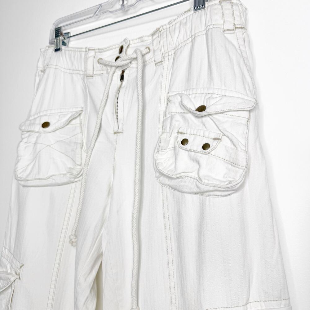 Free People Tahiti Pull On Cargo Pants Tofu White Utility Boho Medium - Picture 4 of 12